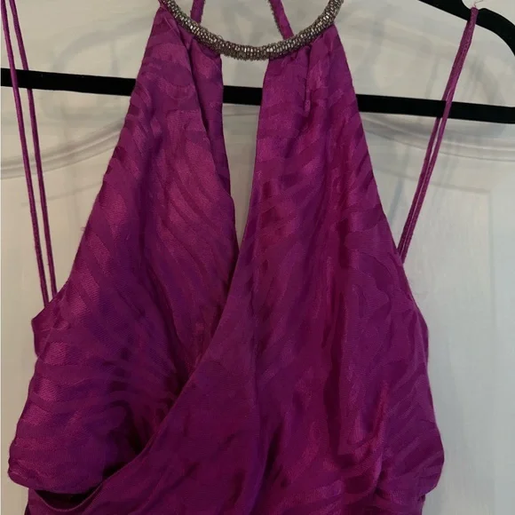 SAYLOR Vibrant Pink Halter Maxi Dress - Picture 4 of 5